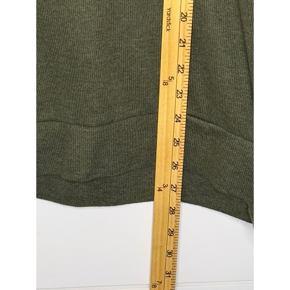 US Polo Assn Mens Large Olive Green Heather Quarter Zip Pullover Sweater Logo - Picture 4 of 7